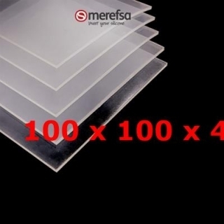 TRANSLUCENT SILICONE SHEET FOOD SAFE 60 SH° (±5) 100 mm X 100 mm X 4mm (±0,3) Thickness NO TALC
